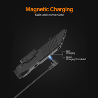 Torche innovante à batterie rechargeable intégrée 2-en-1 Profil bas LED blanche Faisceau rouge pour lampe de poche tactique Accessoires de chasse