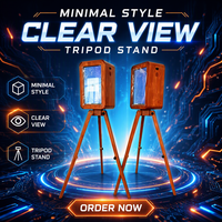 Nouvelle cabine photo rétro en bois avec support d'imprimante, compatible avec DNP DS620 & RX1, prend en charge l'iPad et les appareils photo reflex numériques