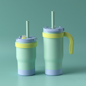 Stainless Steel Tumbler With Handle 304 Stainless Steel Children's Cup For Travel Car Home Use - Product Image 1