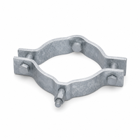 Collier de serrage en acier galvanisé à chaud robuste en deux parties avec boulons hexagonaux pour la fixation de tuyaux dans la construction