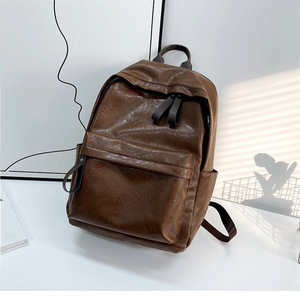 Soft Leather <b>Backpack</b> Dark <b>Brown</b> 16 Inch Laptop Compartment Casual Travel College Student Unisex <b>Backpack</b> - Product Image 3
