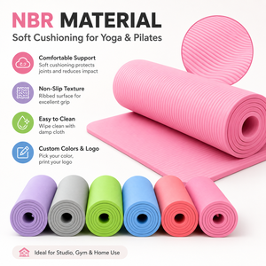 Alfombrilla de Yoga NBR con Logotipo Personalizado al por Mayor, Alfombrilla de Ejercicio Plegable y Gruesa para Gimnasia, Pilates, Fitness y Entrenamiento en Casa - Product Image 4