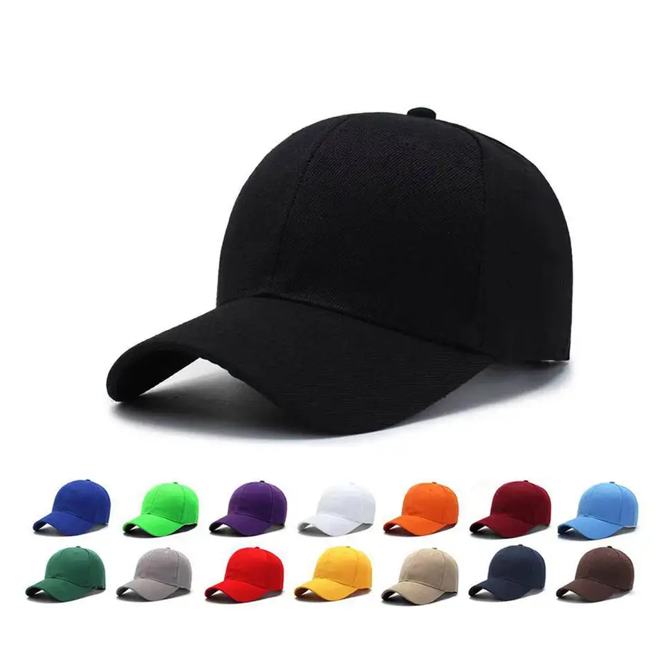 उच्च गुणवत्ता वाले ठोस रंग की खाली टोपी कस्टम 6 पैनल स्पोर्ट्स बेसबॉल टोपी