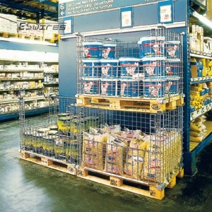 Cage à palettes en treillis métallique soudé, facilement déplaçable, pour stockage en entrepôt, avec verrouillage - Product Image 6