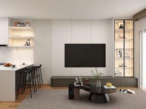 Kitchen <b>Cabinets</b> Complete Sets Ready to Assemble European with Glass Storage for Plywood Kitchen with Island and Sink - Product Image 4