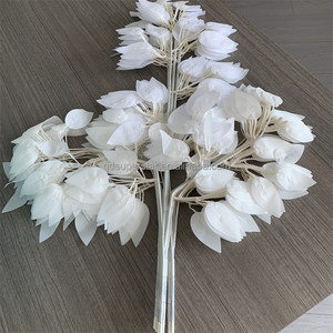 ¡Novedad DE 2017! Decoración de boda blanca de tendencia, hoja de simulación grande, hojas de Banyan blancas de tres ramas - Product Image 5