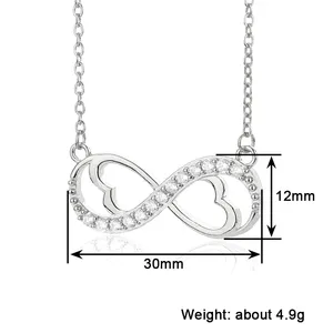 CAOSHI Elegante Collana <span class=keywords><strong>con</strong></span> Pendente a Forma di <span class=keywords><strong>Cuore</strong></span> <span class=keywords><strong>Infinito</strong></span>, Design Traforato <span class=keywords><strong>con</strong></span> Zirconi Brillanti, Gioielli da Festa alla Moda per Signore - Product Image 5