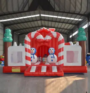 Günstige Outdoor Frohe Weihnachten Thema Baum Schloss für Kinder und Erwachsene PVC Weihnachten aufblasbare Bounce House