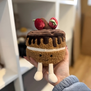 Precio de fábrica: Peluche de pastel de chocolate Glacy, adorable juguete de peluche de postre, mascota personalizada de panadería, peluche suave al por mayor. - Product Image 2