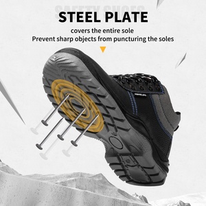 Мужская рабочая обувь JIANKUN с высоким вырезом и стальным носком, водонепроницаемая Водонепроницаемая защитная обувь с защитой от прокола - Product Image 2