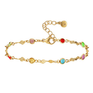 Nouvelle chaîne en or 18 carats à la mode brillant Zircon <span class=keywords><strong>cheville</strong></span> femmes bohême coloré strass cristal perles <span class=keywords><strong>cheville</strong></span> - Product Image 1