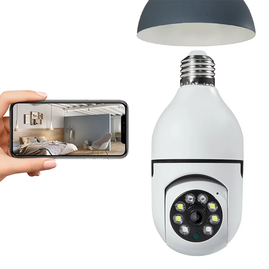 Camera An Ninh CCTV Giám Sát Không Dây 360 Độ Camera Giữ Bóng Đèn Thông Minh E27 Camera Bóng Đèn Wifi Loại PTZ