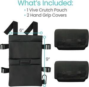 Échantillon gratuit Sac de transport pour béquille léger, accessoires pour béquille personnalisables, sac de rangement pour béquille médicale pour jambe cassée avec poches - Product Image 2