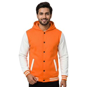 Blousons universitaires sur mesure pour hommes à manches longues, nouveau style, en tissu d'hiver avec col montant lumineux, dernières créations par Plain - Product Image 1