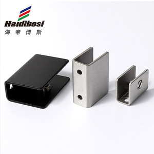 Haidibosi Stainless Steel Glass Clip Brushed Finish For Glass Cabinet <b>Shelves</b> Durable <b>Shelf</b> Support Connector - Product Image 1