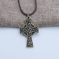 Pendentif solaire en amulette Viking de 8mm, bijou religieux, croix solaire, elain, nœud irrégulier, druse