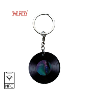 공장 가격 RFID NFC 블랙 비닐 레코드 키링 음악 키체인 미니 CD 앨범 NFC 키체인 - Product Image 2