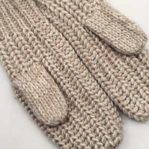 Mitaines épaisses en tricot torsadé rayé pour femme, en acrylique et coton, thermiques, coupe-vent, doublées polaire, pour l'hiver et le froid - Product Image 2
