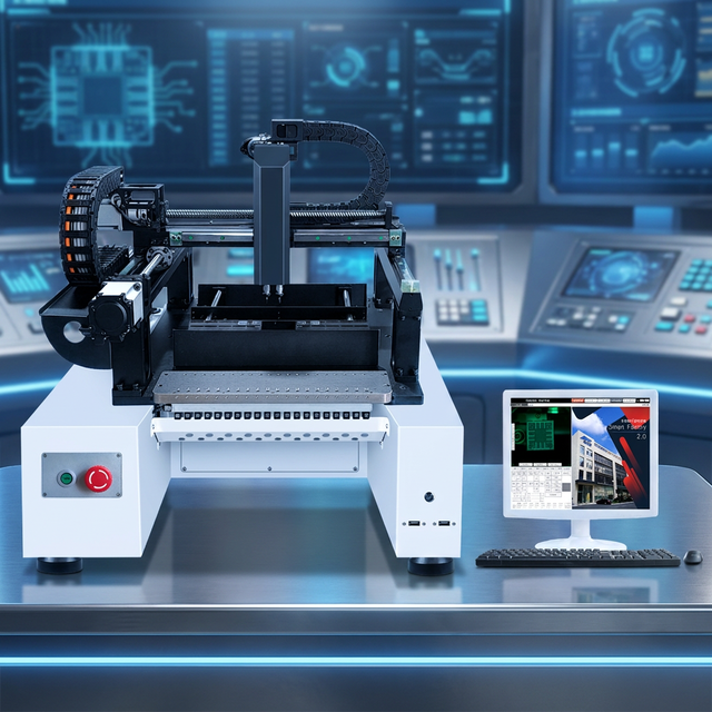 Desktop SMT Pick Place Machine for PCB Assembly Line Electronics Production Machinery Core Motor PLC LED Making Machine