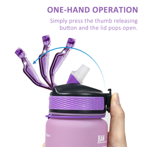 Botella de Agua de Plástico con Pajita y Marcador de Tiempo, Personalizada, para Fitness, Libre de BPA, Venta al Por Mayor - Product Image 6