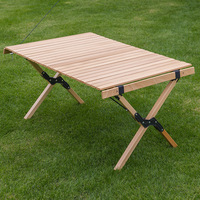 Ensemble de table et de chaises pliantes modernes pour l'extérieur, en bambou massif, pour pique-nique, barbecue