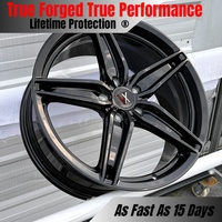 Jantes forgées monobloc VeroX 1 pièce, noir brillant, 5 branches en V, 16-24 pouces pour BMW M3 M4 Mercedes C63 Audi RS4 RS5