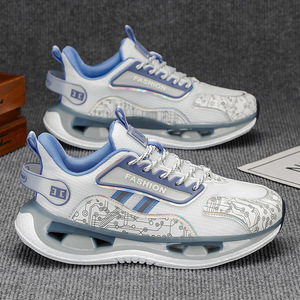 Zapatillas Deportivas Blancas para Hombre de Alta Calidad con Amortiguación, Zapatillas Blancas Lisas para Hombre que Aumentan la Estatura - Product Image 4