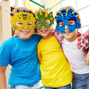 Fait à la main enfant et adulte fête semblant jouer feutre enfants <span class=keywords><strong>animaux</strong></span> masques <span class=keywords><strong>réaliste</strong></span> dinosaure <span class=keywords><strong>masque</strong></span> - Product Image 5
