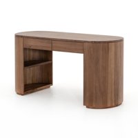 Bureau de direction ovale en bois de luxe moderne avec étagères pour la maison, le bureau, l'hôtel, la chambre à coucher – Pièce de luxe