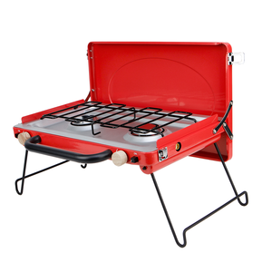 Barbecue portable en acier inoxydable personnalisé, résistant au vent, avec foyer à gaz et étui <span class=keywords><strong>de</strong></span> transport pour le camping en plein air - Product Image 1