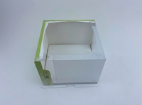 Boîte de présentation de gâteaux transparente verte en gros avec couvercle, vitrine à pâtisserie carrée en PET, boîte cadeau pour desserts de boulangerie