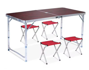 Bàn gấp đa năng hình vuông sản xuất nhà máy, kèm hai ghế và bốn ghế, dễ dàng mang theo khi đi cắm trại - Product Image 3