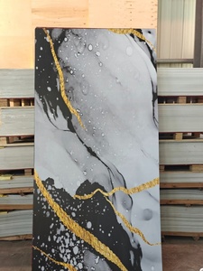 Revêtement UV, plaque dorée, installation facile, panneaux muraux en <span class=keywords><strong>PVC</strong></span>, décoration intérieure, imperméable, panneau UV - Product Image 3