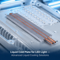 Plaque de refroidissement liquide à tube de cuivre intégré pour éclairage LED haute puissance