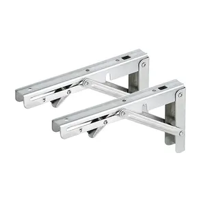 Stainless Steel Wall-Mounted Corner <strong>Bracket</strong> Table &amp; Bench Support with Folding Metal <strong>Shelf</strong> Durable <strong>Triangle</strong> <strong>Bracket</strong> Design - Product Image 1