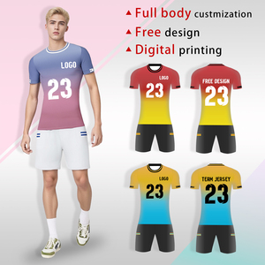 Conception personnalisée rouge blanc élégant uniformes d'équipe de football qualité à manches courtes uniformes de football de l'usine OEM kits de football - Product Image 4