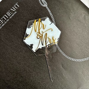 Adorno de Pastel Acrílico con Diseño de Miel y Dulzura, Feliz Cumpleaños, Sr. y Sra., Decoración para Fiesta de Bodas o Cumpleaños, Impresión UV - Product Image 2