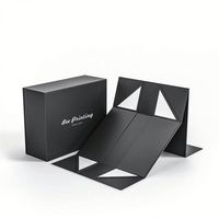 Cajas magnéticas de embalaje de cartón rígido con cierre magnético superior abatible de lujo personalizado caja de regalo de papel negro mate
