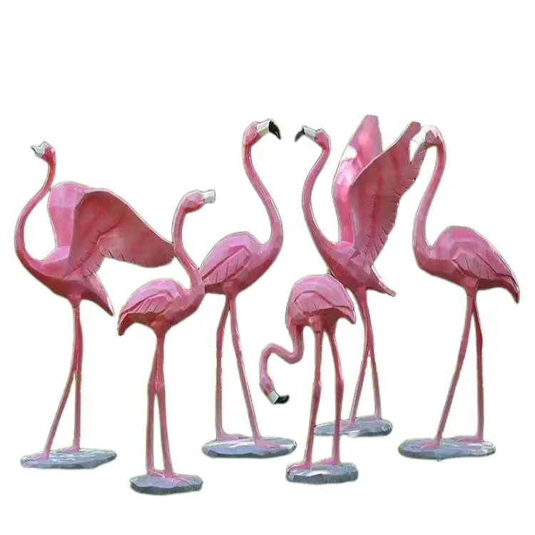 New Design Flamingo Birds Animal Sculpture Outdoor Garden Decoration Sculpture