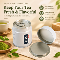 Boîte de conserve élégante JYB pour l'emballage alimentaire, boîte en métal ronde pour préserver la fraîcheur, conteneur pour thé en poudre, café, avec couvercle facile à ouvrir
