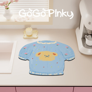 Lindo top floral rosa de punto para niñas con cuello Peter Pan y botones para primavera y verano - Product Image 2