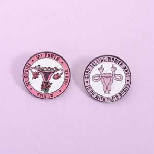 Broches de Esmalte con Forma de Flor y Útero para Mujer, Autonomía Corporal, Mi Cuerpo, Mi Decisión, Detén de Decirle a las Mujeres lo que Hacer, Joyería para Bolsos y Solapas - Product Image 1