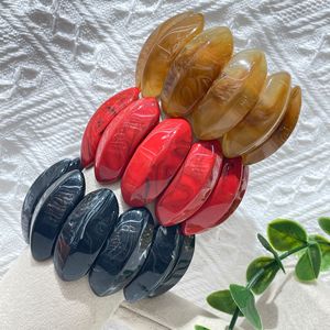 Wholesale Retro and Exaggerated <strong>Large</strong> <strong>Bead</strong> Elegant Women's Jewelry Resin Marble Elastic Oval Beaded Acrylic <strong>Bracelet</strong> - Product Image 3