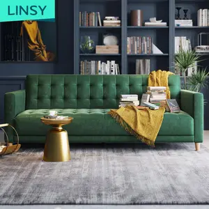Linsy gepolsterter Ohren sessel New Green Velvet Chair Samts toff Sofa Wohnzimmer möbel Modern Verified LS050SF1