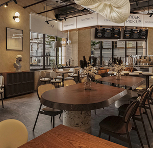 Gỗ hiện đại nhà hàng thanh đồ nội thất thiết lập bằng gỗ thức ăn nhanh nhà hàng khách sạn bàn ăn và Ghế bộ - Product Image 3