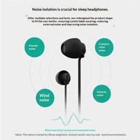 Écouteurs de sommeil personnalisables Type-C intra-auriculaires filaires à transducteur dynamique, câble de 1,2 m, commandes intégrées, microphone, isolation phonique