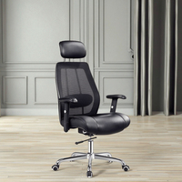 Chaise de patron ergonomique multifonctionnelle à dossier haut, réglable et pivotante, chaise d'ordinateur de bureau avec tissu en maille
