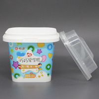 Contenants à yaourt en plastique de 250 ml (9 oz) avec cuillère et couvercle, pots à yaourt inviolables, gobelets à crème glacée en plastique IML