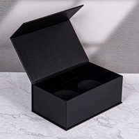Boîte noire simple avec estampage à chaud doré, emballage de marque haut de gamme, boîte de luxe personnalisée avec couvercle magnétique, boîte cadeau