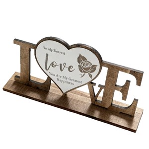 Ornement en bois en forme de cœur d'amour, taille moyenne, cadeau pour la Saint-Valentin, décoration intérieure, cadeau pour couple - Product Image 5